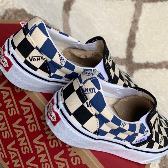 •VANS CLASSIC SLIP-ON BIG CHECK Black/Navy Men’s - Picture 7 of 16